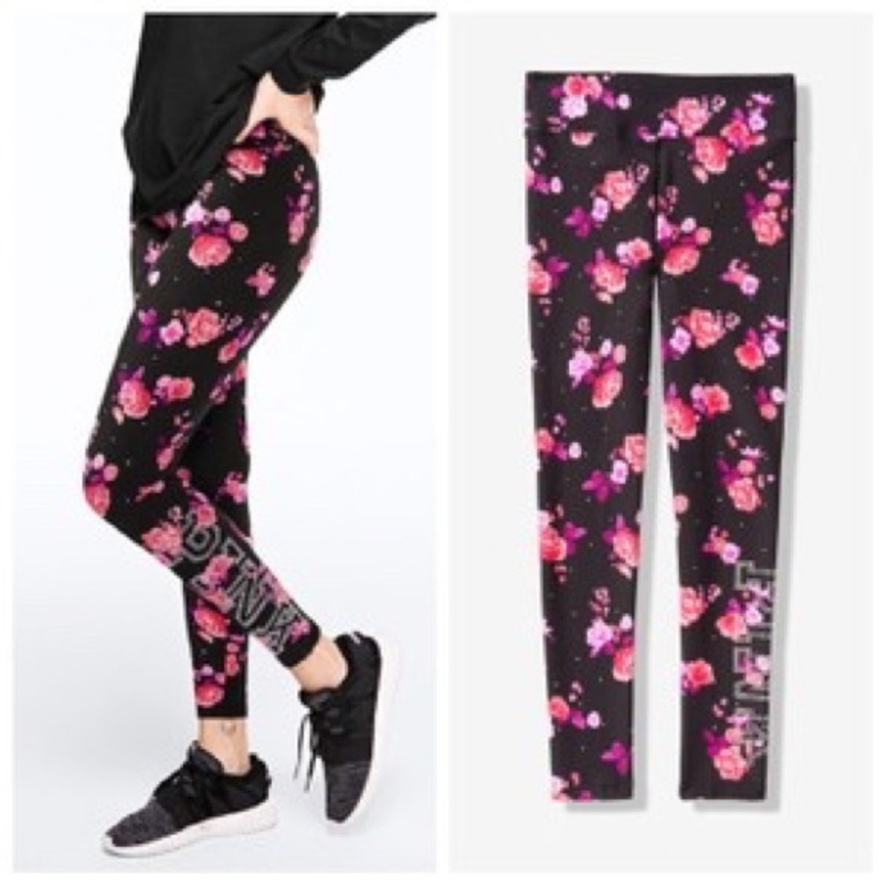 Bling leggings with floral
